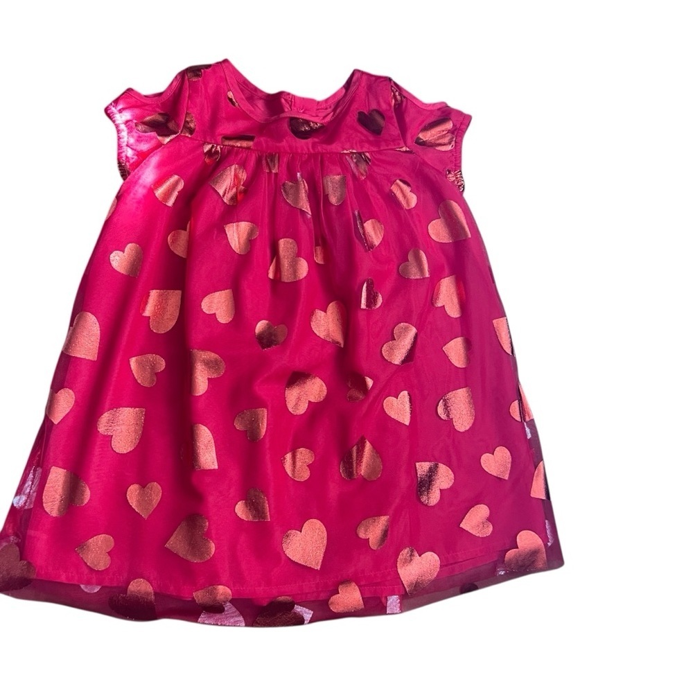 Crazy 8 Girl Toddler Kids Sz 2T Read Heart Patterned Dress Holiday Valentine Day